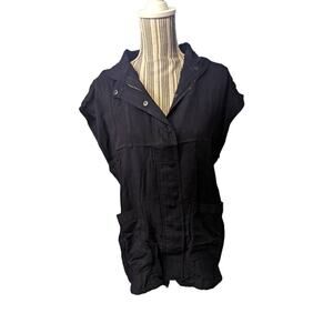 NWT Uniq Hoodie Utility Vest Women's Navy p size s